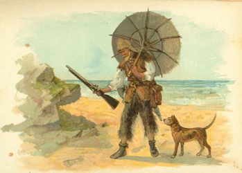 1891 Robinson Crusoe Portrait Plage